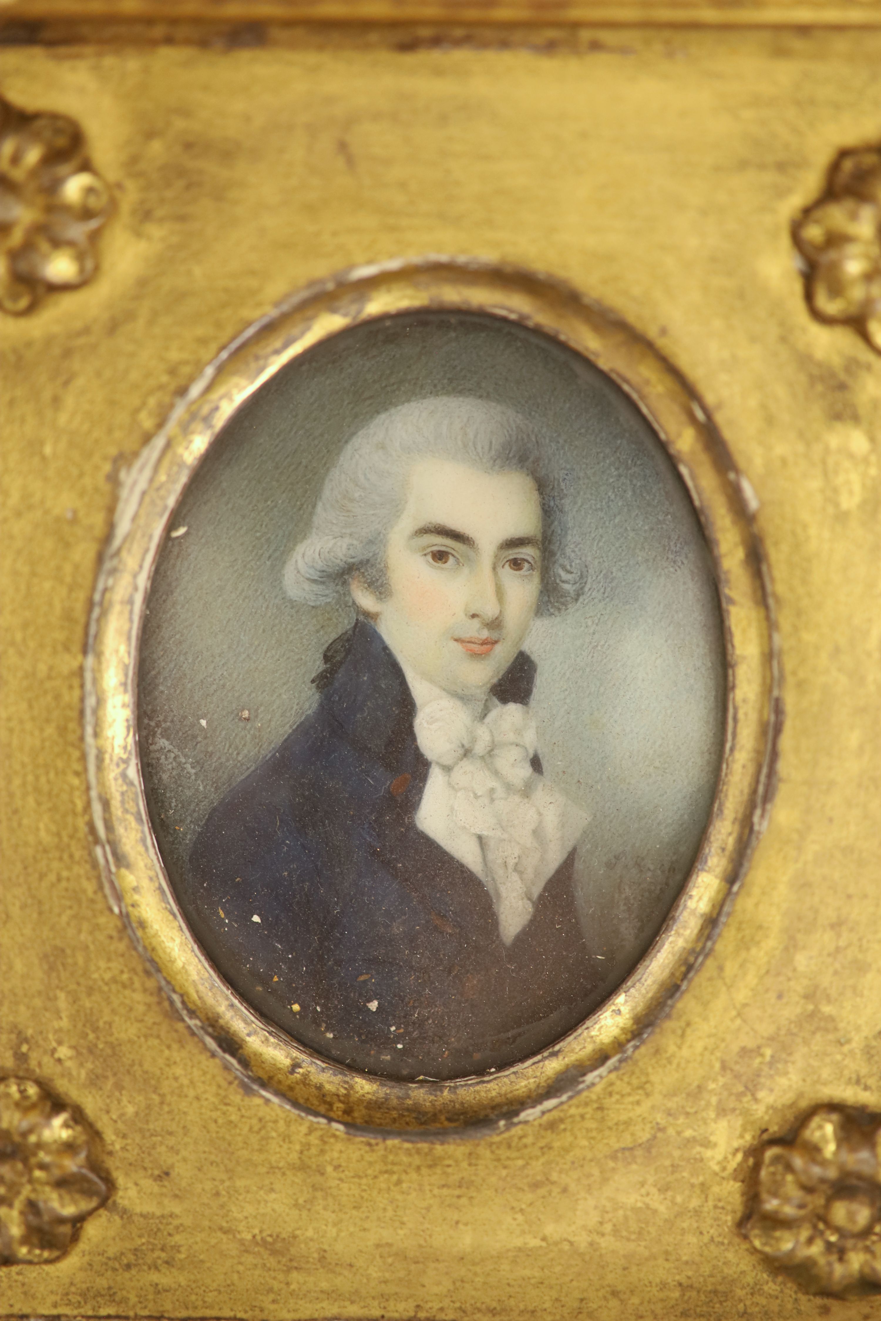 Early 19th century English School, watercolour on ivory, Miniature of John Henry Burges, 6.5 x 5cm